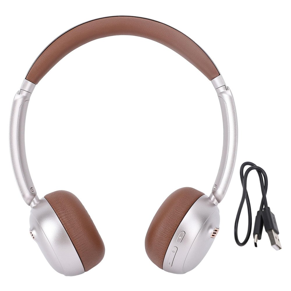 5.4 Headphones, Wireless Over Ear Headphones with Noise Canceling Pro, Dynamic Bass, ANC On-45 Hours, ANC Off-50 Hours, 500mAh, for Travel, Working, Everyday Use, Lightweight (Brown)