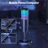 Zunate USB Condenser Cardioid Mic with 11 Dynamic RGB Modes, Noise Reduction Chip, Adjustable Stand, Cardioid Microphone for Computer Mobile Phone view 4