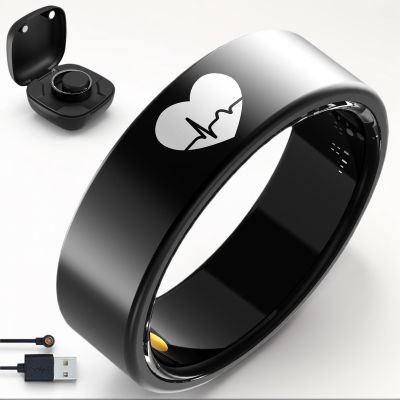 Couple Smart Ring for Women Men,5ATM+IP68 Waterproof Health Monitoring,Fitness Tracker with Heart Rate,Blood Oxygen,Stress Monitor,Sleep,Compatible with Android and iOS,No Subscription (Women, 13#)