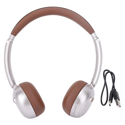Bluetooth 5.4 Headphones, Noise Cancelling Over Ear Wireless Headset with Mic and Dynamic Bass for Travel, PC Gaming, Android, for Gym, Work, Cellphone (Brown)