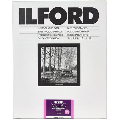 Ilford Multigrade V RC Deluxe Glossy Surface Black & White Photo Paper, 190gsm, 20x24, 10 Sheets