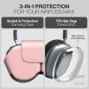 for Apple Airpods Max Case Cover, Headband Covers Accessories with Sleep Mode Made by PU Leather and TPU Ear Cup Covers - Pink view 3