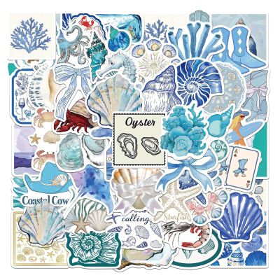 100pcs Aesthetic Stickers for Girl Cute Ocean Beach Waterproof Vinyl Decal Suitable for Water Bottles,Laptop,Luggage,Teens Adults,Keyboards,Backpacks,Skateboards,Water Bottles,ScrapbooksBlue Coast