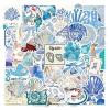 100pcs Aesthetic Stickers for Girl Cute Ocean Beach Waterproof Vinyl Decal Suitable for Water Bottles,Laptop,Luggage,Teens Adults,Keyboards,Backpacks,Skateboards,Water Bottles,ScrapbooksBlue Coast view 1