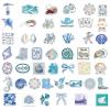 100pcs Aesthetic Stickers for Girl Cute Ocean Beach Waterproof Vinyl Decal Suitable for Water Bottles,Laptop,Luggage,Teens Adults,Keyboards,Backpacks,Skateboards,Water Bottles,ScrapbooksBlue Coast view 3