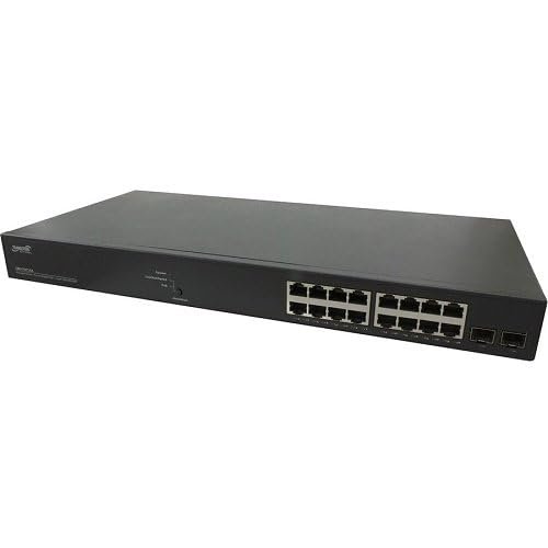 SM16TAT2SA Smart Managed Gigabit Ethernet PoE+ Switch (16) 10/100/1000Base-T Ports (2) 100/1000Base-X SFP Slots