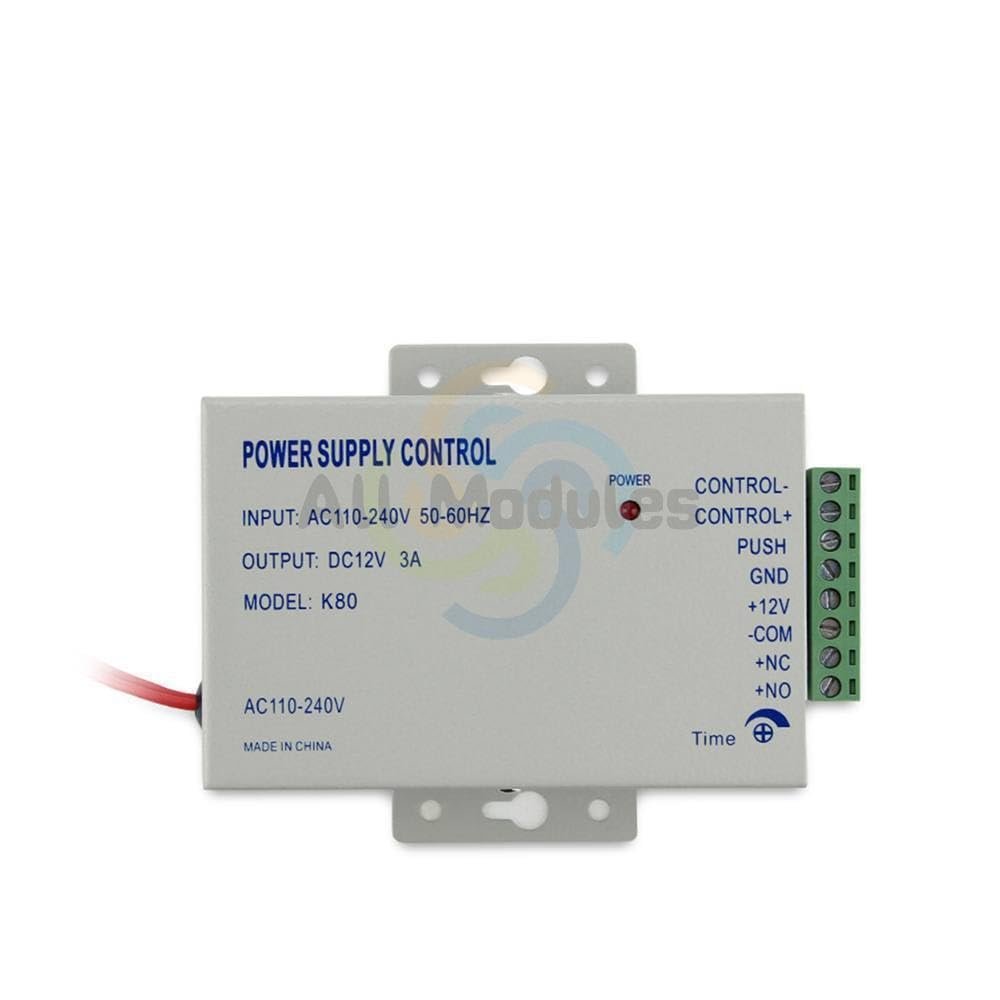 Door Access Control Power Supply 12V for Electric Lock Intercom Camera 110-220VAC to 12VDC Power Supply Control