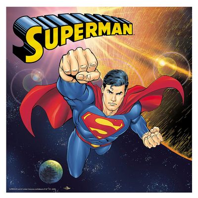 Superman 3 Ft. 10" Multicolor Vinyl Square Backdrop Banner for Party