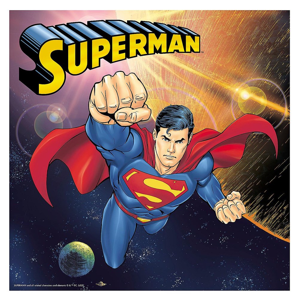 Superman 3 Ft. 10" Multicolor Vinyl Square Backdrop Banner for Party