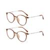 Jingyuton 2 Pack Fashion Myopia Distance Glasses For Men Women Blue Light Blocking Computer Nearsighted Glasses Oval Frame (Brown, 3.75, Diopters) view 1