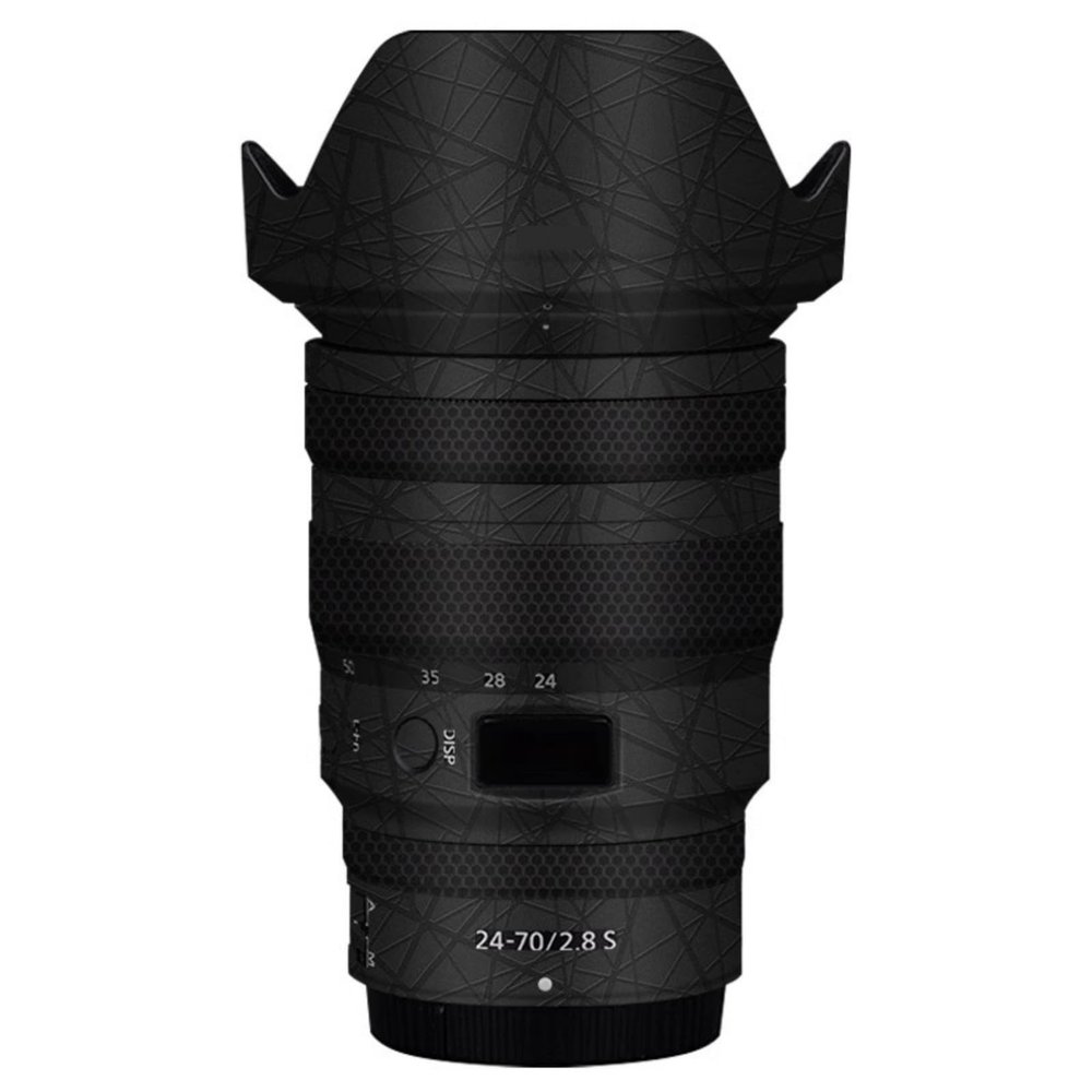 Lens Cap Skin Anti-Scratch Camera Sticker Protective Wrap Film Body Protector Decal for Nikon z 24-70mm F2.8S 24-70 2.8(Cross Black)