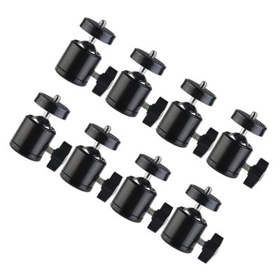 CORHAD 8pcs 360-Degree Rotating Metal Ball Head Mounts for Tripods Compatible Cameras and Lighting Accessories Mini Tripod Heads 1/4 Screw
