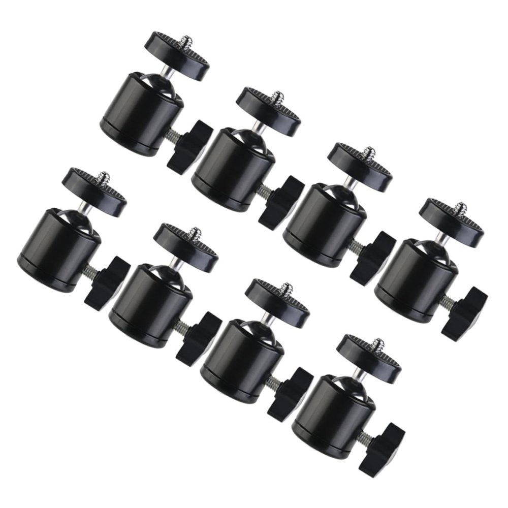 CORHAD 8pcs 360-Degree Rotating Metal Ball Head Mounts for Tripods Compatible Cameras and Lighting Accessories Mini Tripod Heads 1/4 Screw