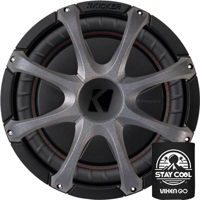 KICKER Subwoofer and Grille Package of 2 Items: 12" CompVR Subwoofer DVC 2-ohm with ABS Grille - 52CVR122 Sub & GR120 Grill