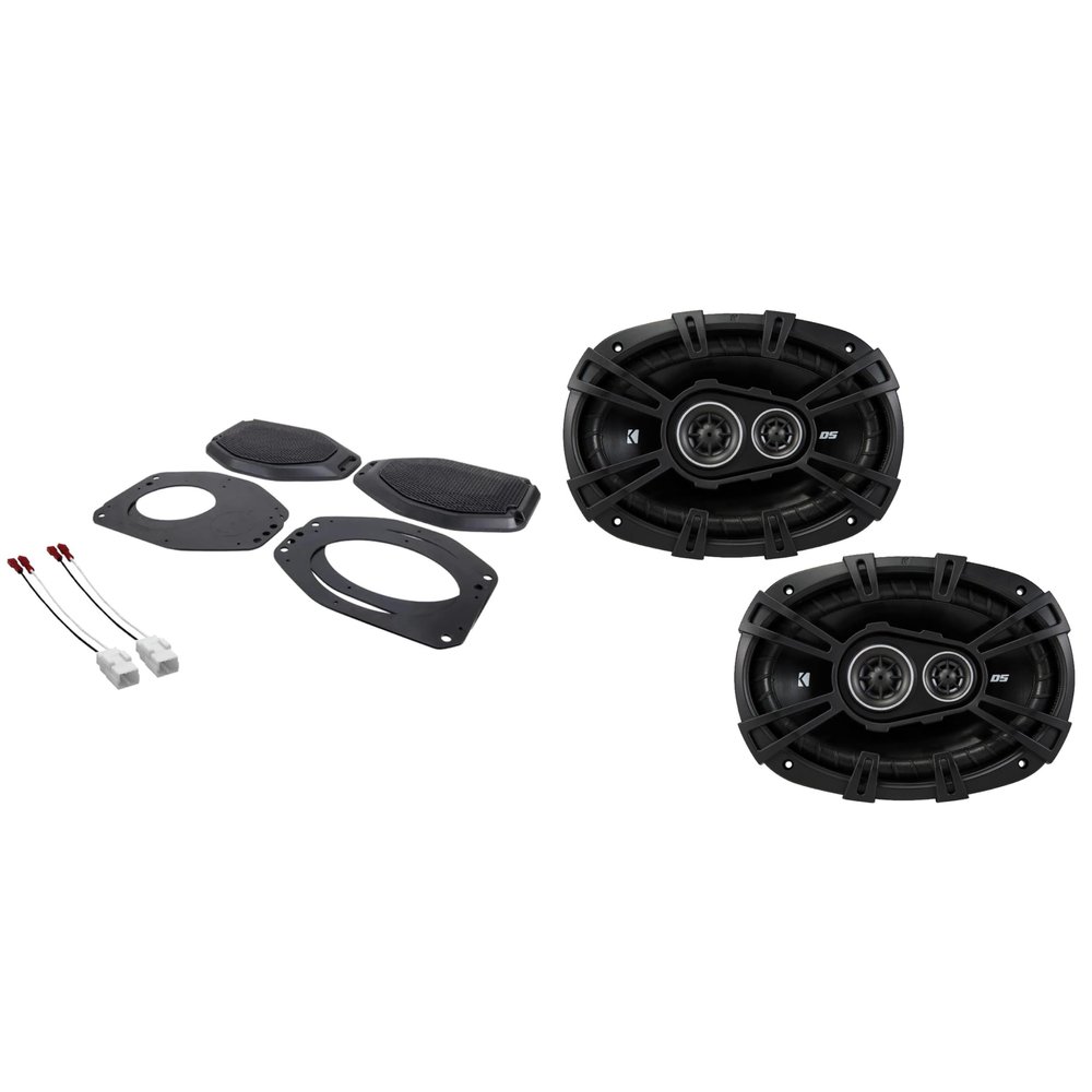 Kicker 43DSC69304 6x9 DS-Series Coaxial Speakers and Sound Bar Mounting Kit Compatible with Jeep JL (2018-2023) & JT (2020-2023)