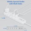 15Ft Power Strip Surge Protector - TerHavn Extension Cord with 15 AC Outlets and 4 USB Ports for for Home, Office, Dorm Essentials, 1080 Joules,15A 1875W, (White) view 3