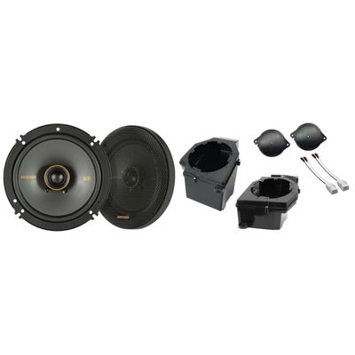 Kicker 51KSC6504 6.5" KSC Coaxial Speakers and Front 6.5" Speaker Pods with Tweeter Adaptors Compatible with Jeep JL (2018-2023) & JT (2020-2023)
