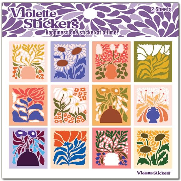 Floral Rectangles Stickers by Violette Stickers