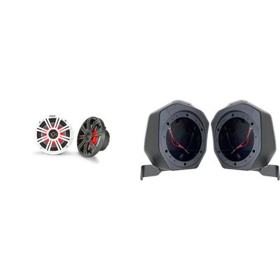 KICKER 45KM654L 6.5" LED Marine Speakers and Rear Speaker Pod 6.5in Compatible with Ford Bronco 2021-2024 4-Door