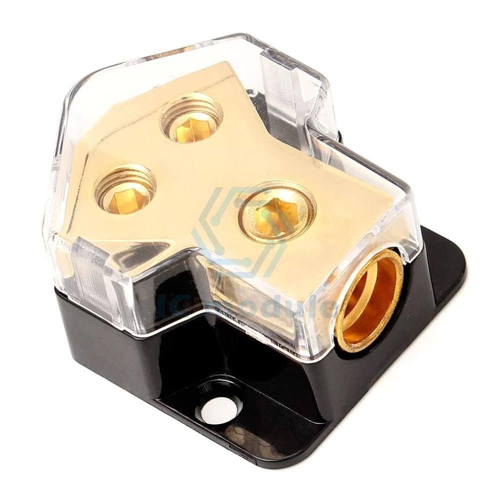 1pc 2 Way Power Distribution Block Power Ground Splitter 0/4gauge AWG for Car Audio Junction Box 1 in 2 Out
