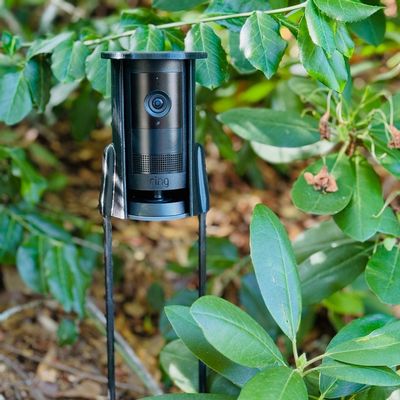 Ring Outdoor Cam Plus Ground Mount // A Ground-staked Outdoor Enclosure with 20" Fiberglass rods (Black)