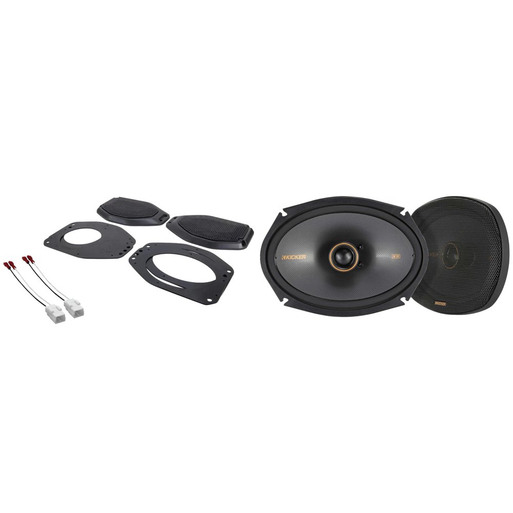 Kicker 51KSC6904 6x9 KS-Series Coaxial Speakers and Sound Bar Mounting Kit Compatible with Jeep JL (2018-2023) & JT (2020-2023)