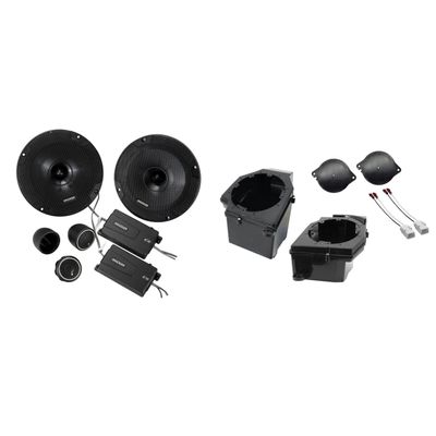 Kicker 46CSS654 6.5" CSS Component Speakers and Front 6.5" Speaker Pods with Tweeter Adaptors Compatible with Jeep JL (2018-2023) & JT (2020-2023)