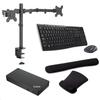 Lenovo ThinkPad Universal Thunderbolt 4 Dock 100W 4K Support, HDMI, USB-C, DisplayPort, Bundled with Desk Mount Dual Monitor Stand, MK270 Wireless Keyboard & Mouse, Gel Mouse & Wrist Pad view 1
