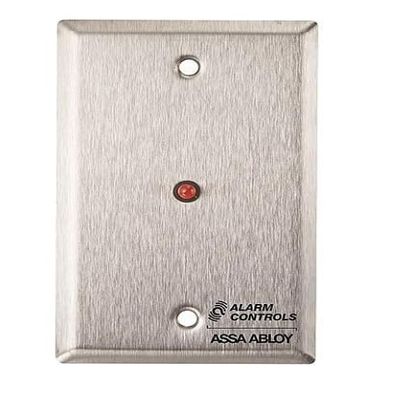 Alarm Controls RP-28LBLUE Remote Wall Plate Single Gang, 1/2" Blue LED, Stainless Steel