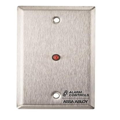 Alarm Controls RP-28LBLUE Remote Wall Plate Single Gang, 1/2" Blue LED, Stainless Steel