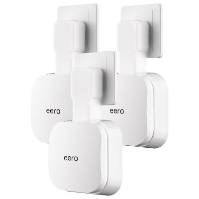 eero 7 Wall Mount, No Drill Outlet Bracket Holder Only Compatible with eero 7 Dual-Band Mesh Router, Cable Management - Space Saving (3 Pack)