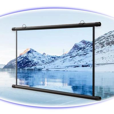 YAQXYH 40" 50" 60" Projection Screen Manual Pull Down Projector Screen 4K HD Home Theater Projector Screen for Home Theater Office Classroom Camping(60 Inch (16:9))