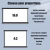 YAQXYH 40" 50" 60" Projection Screen Manual Pull Down Projector Screen 4K HD Home Theater Projector Screen for Home Theater Office Classroom Camping(60 Inch (16:9)) view 3