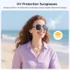Al Smart Glasses, Bluetooth 5.4 Translation Glasses with Chat GPT & 100+ Language, Sunglasses with UV Protection & Anti-blue light, for Travel, Outdoor & Business, Blue Light Glasses for Woman and Men view 3