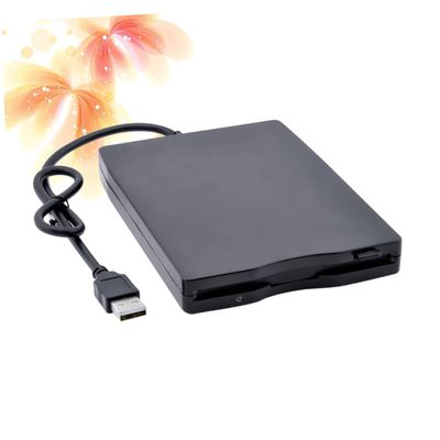 LOORGVEL 3.5-inch External USB 2.0 Floppy Disk Drive for Laptops Portable Floppy Disk Data Transfer Reader Compatible Black