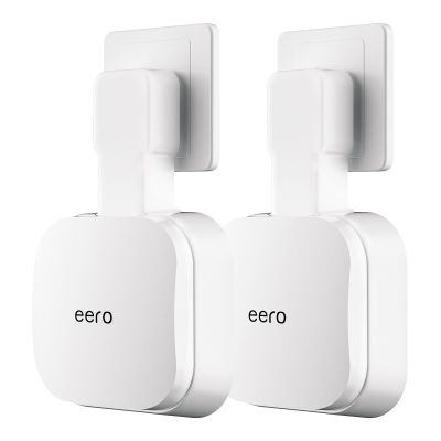 SENLEG eero 7 Wall Mount, No Drill Outlet Bracket Holder Only Compatible with eero 7 Dual-Band Mesh Router, Cable Management - Space Saving (2 Pack)