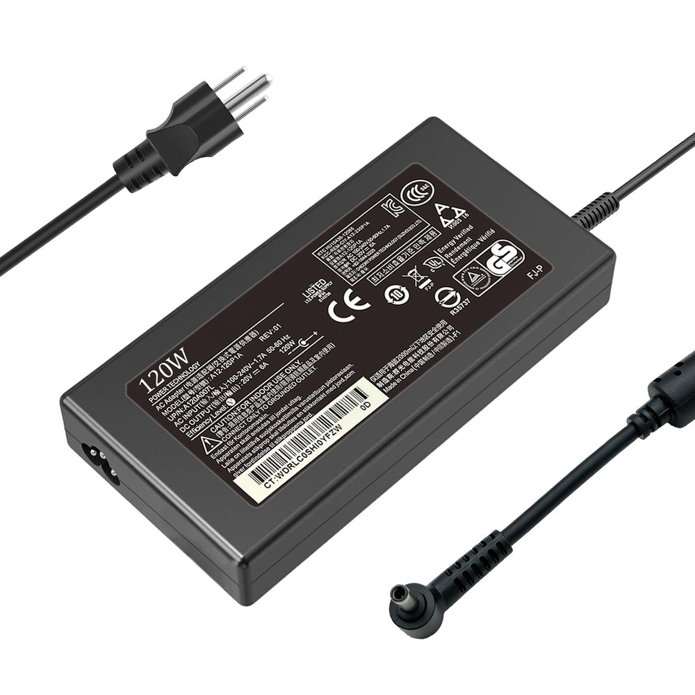 120W 6A Adapter for Chicony a17-120p2a MSI Cyborg 15 A12V A13V A13VE A12VF MSI GF63 Thin 15 A15 B13UC B13VE fit for Asus Zenbook Flip 15 Q528E UX534F Gaming Laptop Charger 4.5 * 3.0mm