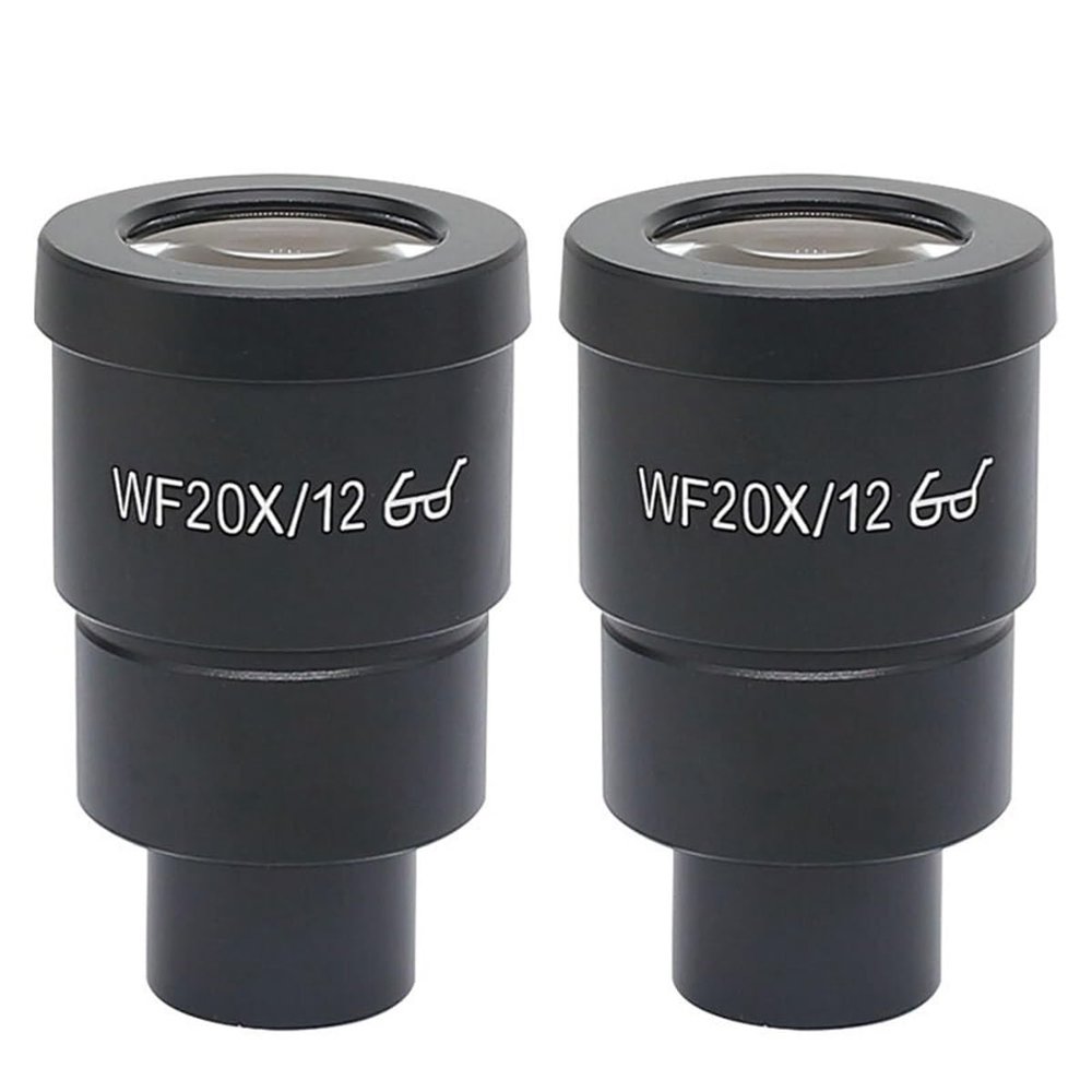 Microscope One Pair WF20X Eyepiece Lens for Stereo Microscope Field of View 10mm Or 12mm WF20X/10 WF20X/12(WF20X-12 Dia 30mm)