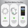 xiaobi Smart Ring with Call/Clock/Events Alerts, No APP Subscription, Body Temp/Heart Rate/Women's Health Tracker, 5ATM Waterproof Fitness Ring for Android & iOS (Silver,8#) view 2