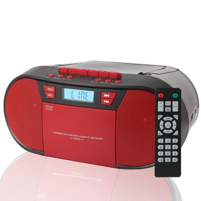 M-Amazup Boombox CD Player Portable, Cassette Player Combo with CD MP3 Bluetooth AUX TF USB FM Radio AC/DC Powered, Boom Box with Remote Control, Headphone Jack, Stereo Sound for Home,Kids,Gift