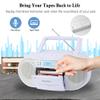M-Amazup Boombox CD Player Portable, Cassette Player Combo with CD MP3 Bluetooth AUX TF USB FM Radio AC/DC Powered, Boom Box with Remote Control, Headphone Jack, Stereo Sound for Home,Kids,Gift view 4