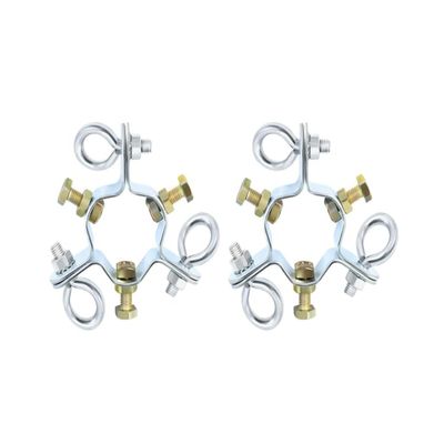 Adjustable 3 Way Antenna Masts Guy Wire Clamp, Guy Wires Mast Ring, Fits 2-1/4" Antenna Masts - 2 Pcs