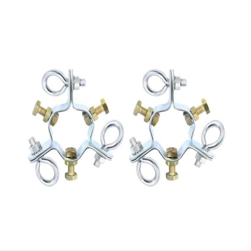 Adjustable 3 Way Antenna Masts Guy Wire Clamp, Guy Wires Mast Ring, Fits 2-1/4" Antenna Masts - 2 Pcs