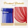 10x10ft Royal Blue Red Tulle Backdrop Curtain with Lights String for Parites, Sheer Photo Backdrop Curtains with lights for Wedding Backdrop Ceremony Reception Bridal Shower Baby Shower Birthday Party view 2