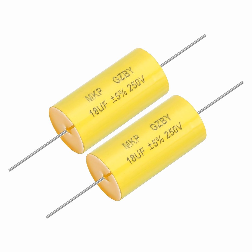 MECCANIXITY 2Pcs 18uf Frequency Divider Capacitor, 250V Axial Audio Speaker Crossover MKP Film Capacitor