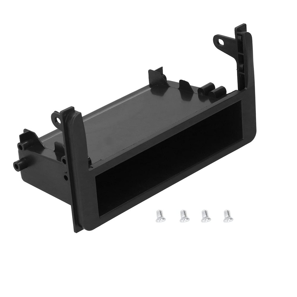 Single DIN Stereo Radio Panel Trim Kit Audio Fascia Panel Mount Car Frame with Storage Box, Dash Bezel, Radio Fascia Kit for Car Stereo