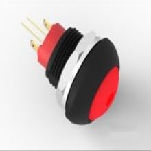 TE Connectivity/AMP Brand, 2329387-7-5Pack, PB Off/ON FC RED M1 Term RED LED IP68