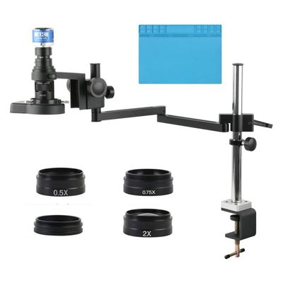 JOEBO Microscope Kit 12MP 4K 1080P USB H_DMI Video Industrial Microscope Camera 200X Zoom Lens System Recorder for Lab Freely Adjustable Stand Microscope Lens Adapters