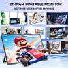 4K Large Portable Monitor 24 Travel Monitor UHD 3840*2160 120% sRGB External Second Screen for MacBook Laptop Desktop Mini PC W/Stand VESA HDMI USB-C Gaming Display for PS5/Xbox Devices(O2401) view 2