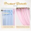 10x10ft Baby Pink Blue Tulle Backdrop Curtain with Lights String for Parites, Sheer Photo Backdrop Drapes with Lights for Wedding Backdrop Ceremony Reception Bridal Shower Baby Shower Birthday Party view 2